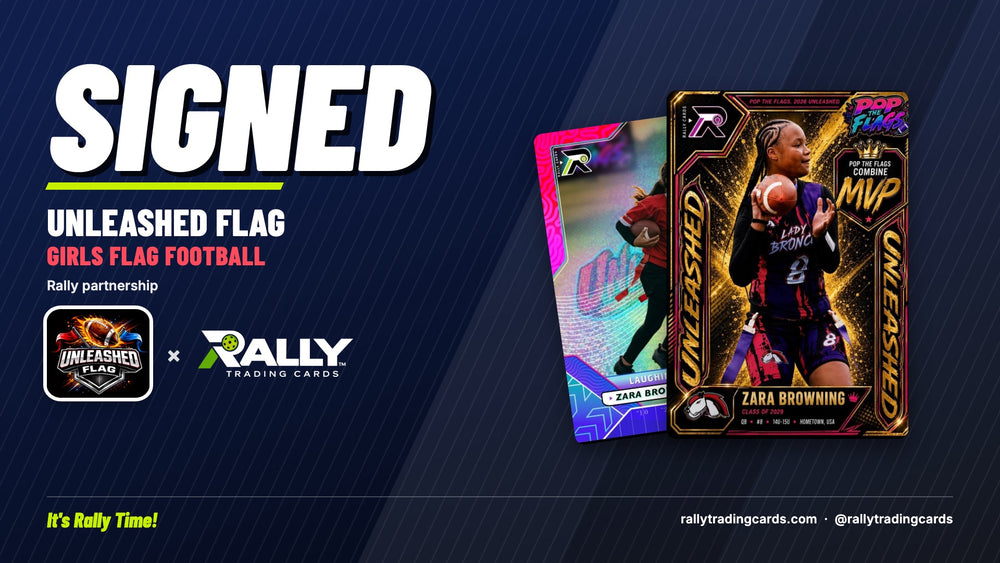 Signed: Unleashed Flag Girls Flag Football x Rally Trading Cards, Rally partnership