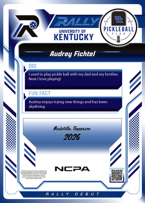 Audrey Fichtel trading card — back